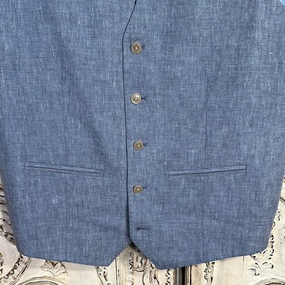 Men’s Joseph Abboud Joe 100% Linen Soft Blue Vest - Picture 4 of 7